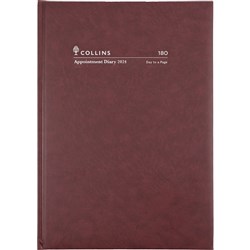 COLLINS APPOINTMENT SERIES A5 1Day to Page 30min Burgundy