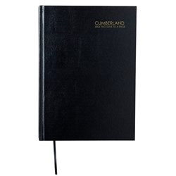 CUMBERLAND CLASSIC DIARY 2 Pages To A Day Casebound A4 Black