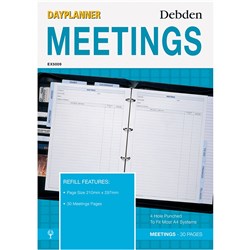  Debden Dayplanner Refill Meetings A4 Edition 0 