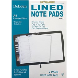 DEBDEN DAYPLANNER REFILL A4 Notepad - White Pack of 2