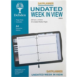 DEBDEN DAYPLANNER REFILL A4 Weekly Non-Dated Calendar