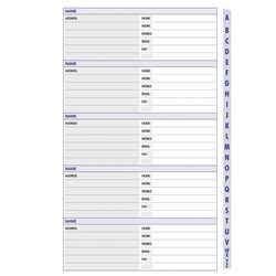 DEBDEN DAYPLANNER REFILL A4 A-Z Tabs