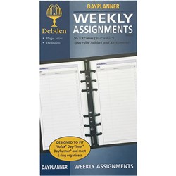 DEBDEN DAYPLANNER REFILL Assignment Pages 172x96mm Personal
