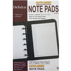  Debden Dayplanner Refill Note Pads (2 Pack) 120x80mm Pocket Edition 