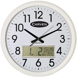 CARVEN LCD CALENDAR CLOCK 470mm White