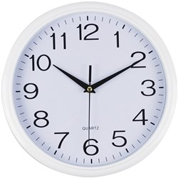  Italplast Wall Clock 30cm Round With Large Numbers White Frame White Face 