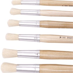  Jasart Hog Bristle Series 582 Round Brushes Size 10 Pack Of 12 