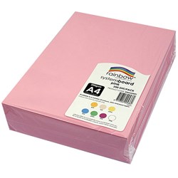 RAINBOW SYSTEM BOARD 200GSM A4 Pink  Pack of 200