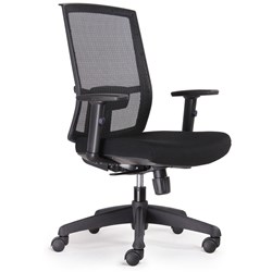 Rapidline Kal Task Chair High Mesh Black Back With Arms Black Fabric Seat 