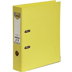  Marbig Linen PE Lever Arch Binder A4 75mm Lemon 0 
