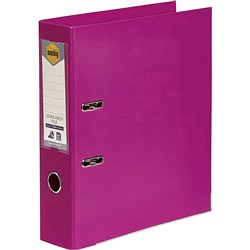  Marbig Linen PE Lever Arch Binder A4 75mm Pink 0 