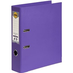  Marbig Linen PE Lever Arch Binder A4 75mm Purple 0 