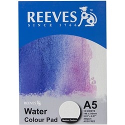 REEVES WATER COLOUR PAD A5 Medium Texture