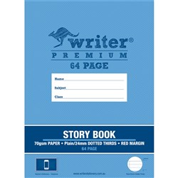  Writer Premium Story Book 330x240mm 64 Page Plain Dotted Thirds 24mm 100gsm 