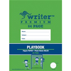  Writer Premium Playbook 330x240mm Plain & 10mm Ruled W Margin 64 Page Playground 