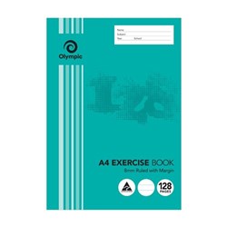 TUDOR & OLYMPIC EXERCISE BOOKS A4 128P 8mm Ruled E812