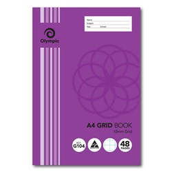 OLYMPIC GRID BOOKS A4 48P 10mm Grid Ruled G104