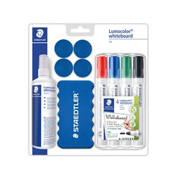  Staedtler 351 Lumocolor Whiteboard Marker, Magnetic Button, Cleaner & Eraser Set 
