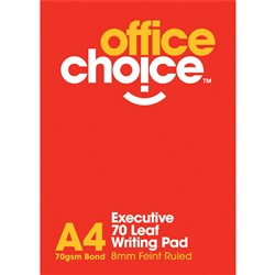 Office Choice Executive Writing Pad - A4 White Pack of 10