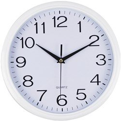  Italplast Wall Clock 43cm Round With Large Numbers White Frame White Face 