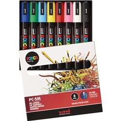  Uni Posca Paint Marker PC-5M Medium 2.5mm Bullet Tip Assorted Pack of 8 