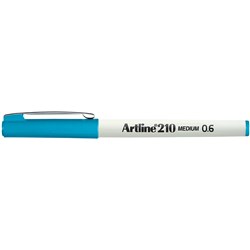  Artline 210 Fineliner Pen Medium 0.6mm Sky Blue Pack Of 12 