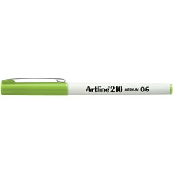  Artline 210 Fineliner Pen Medium 0.6mm Lime Green Pack Of 12 