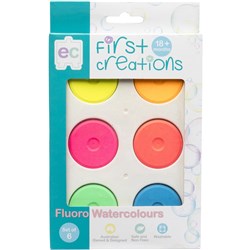 First Creations Watercolours Paint Set Fluoro Pack of 6