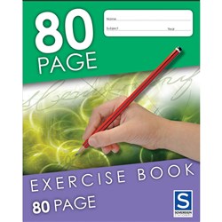  Sovereign Exercise Book 225x175mm 8mm Ruled 80 Page 