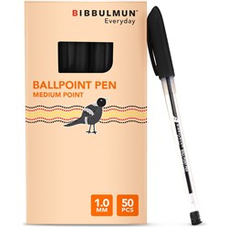 Bibbulmun Ballpoint Pen Medium 1mm Black Pack of 50 