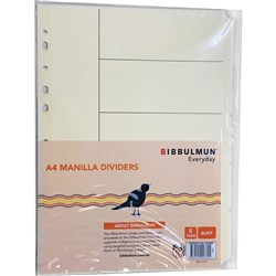 BIBBULMUN MANILLA DIVIDER A4 5 Tab Buff