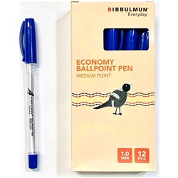  Bibbulmun Ballpoint Pen Economy Medium 1mm Blue Pack of 12 
