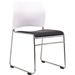 BURO MAXIM SLED CHAIR Polished Chrome Frame, Black