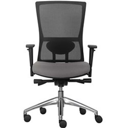 KODA CHAIR SYNCHRO MECHANISM Polished Aluminium Base Grey (27) Seat Upholstery
