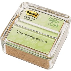 POST-IT POP-UP NOTE DISPENSER Clear Glass & Cork GC-330