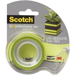 SCOTCH MAGIC EXPRESSIONS TAPE Coloured 19mmx7.62m Green