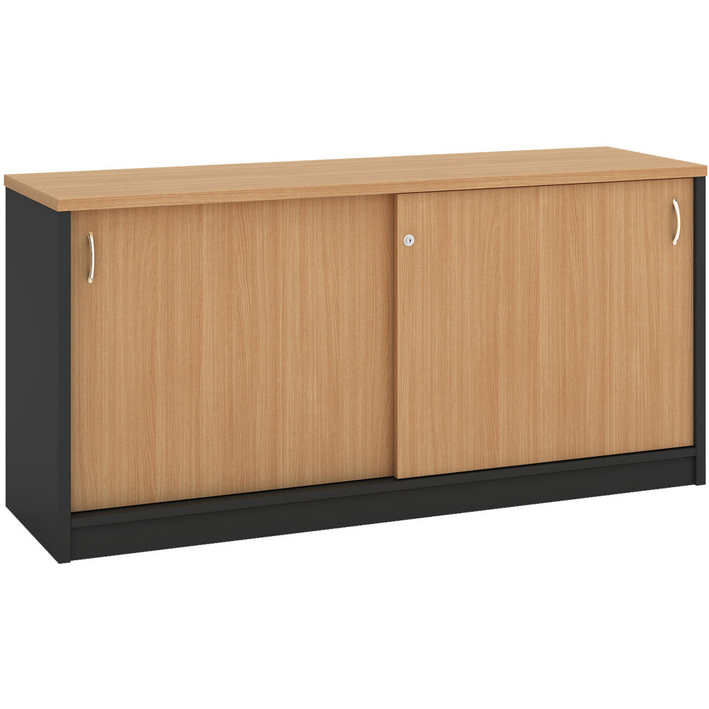 OM CREDENZA W1200 x D450 x H720mm Beech Charcoal
