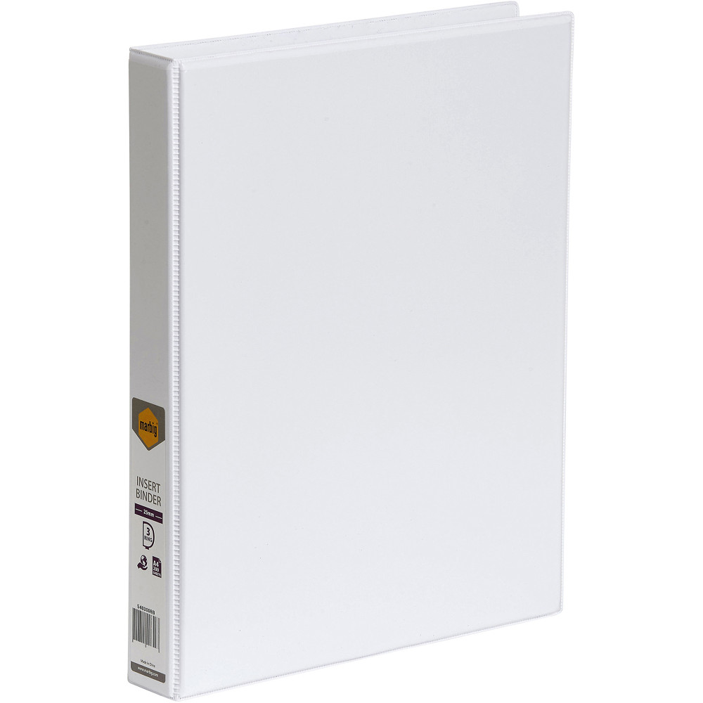MARBIG CLEARVIEW INSERT BINDER A4 3D Ring 25mm White