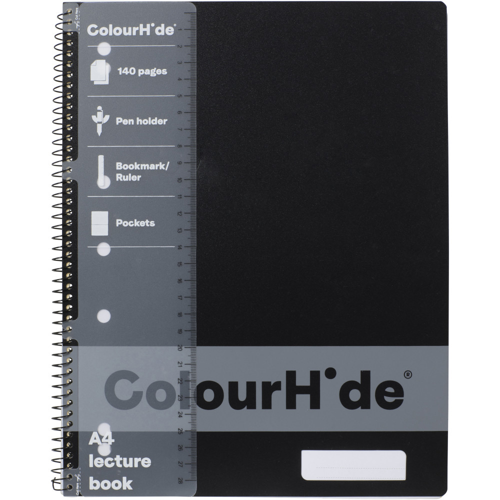 COLOURHIDE NOTEBOOK A4 Lecture 140 Page Black PACK OF 10