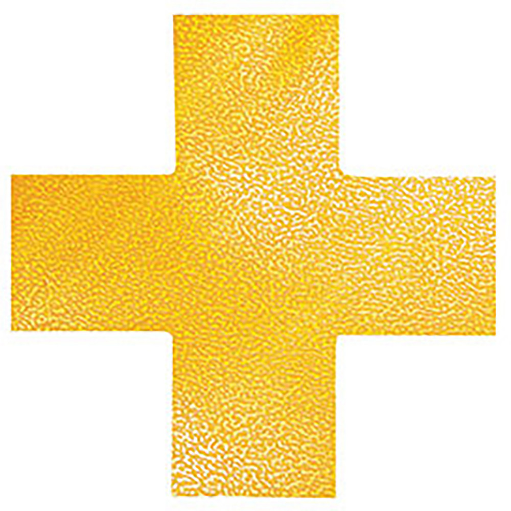 DURABLE FLOOR MARKING SHAPE - CROSS Yellow Pack of 10