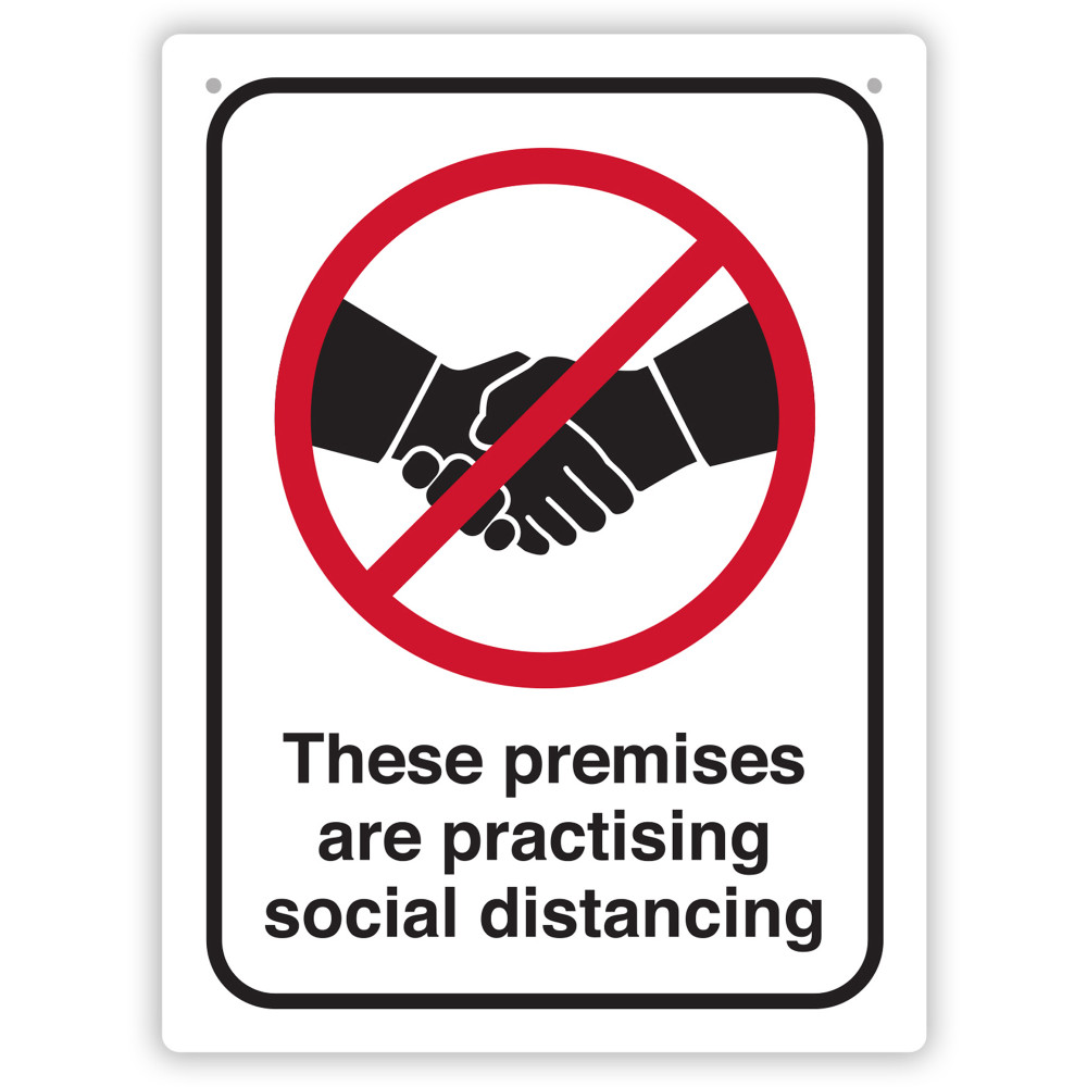 DURUS HEALTH AND SAFETY SIGN Wall Sign Social Distance Black and Red