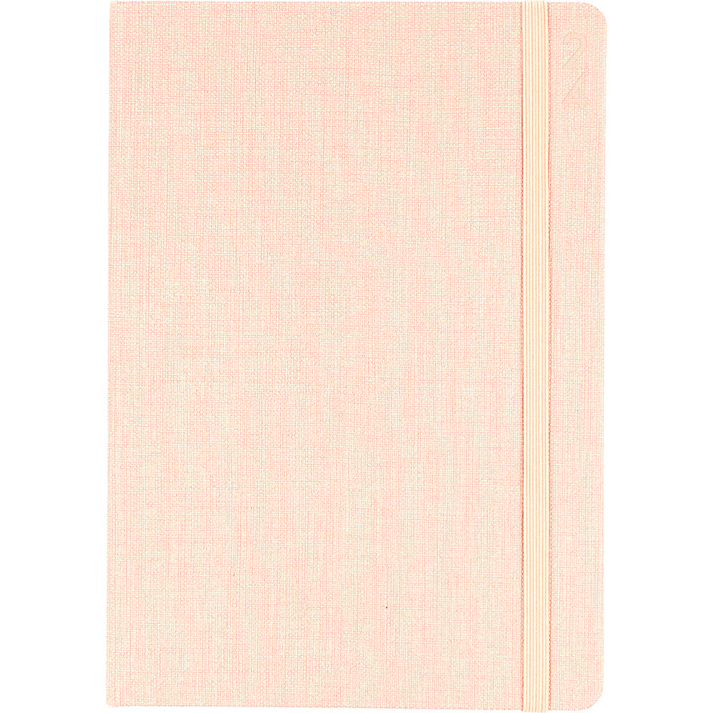 Debden Designer Diary Day To A Page A5 Textured Fabric Peach