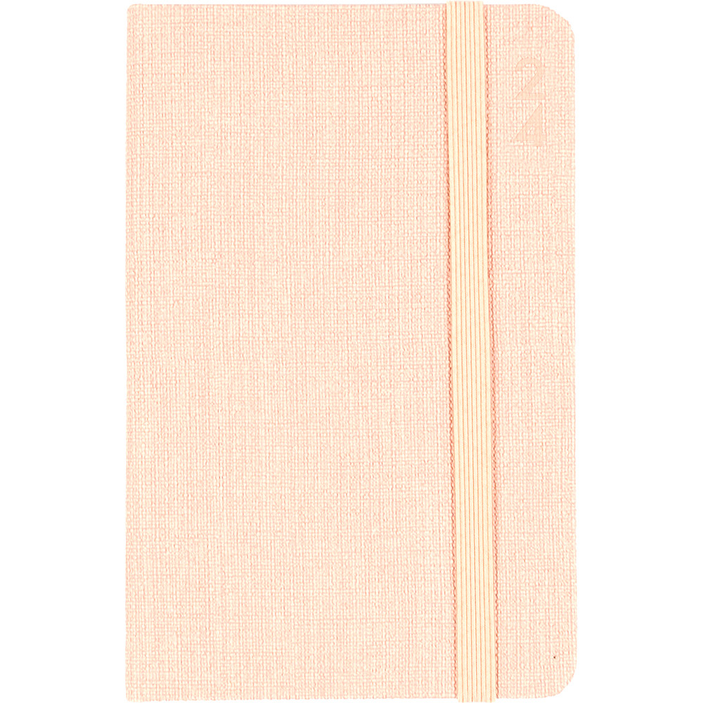 Debden Designer Diary Week To View D36 Textured Fabric Peach