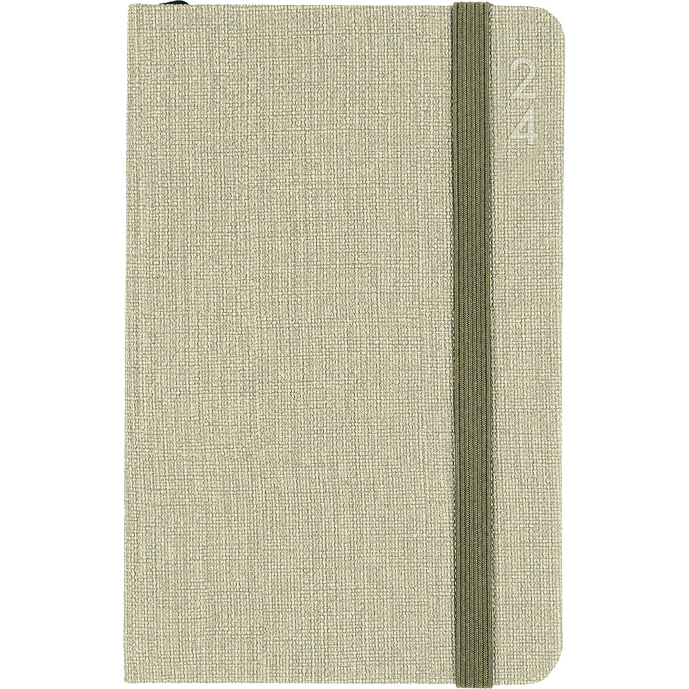 Debden Designer Diary Week To View D36 Textured Fabric Green