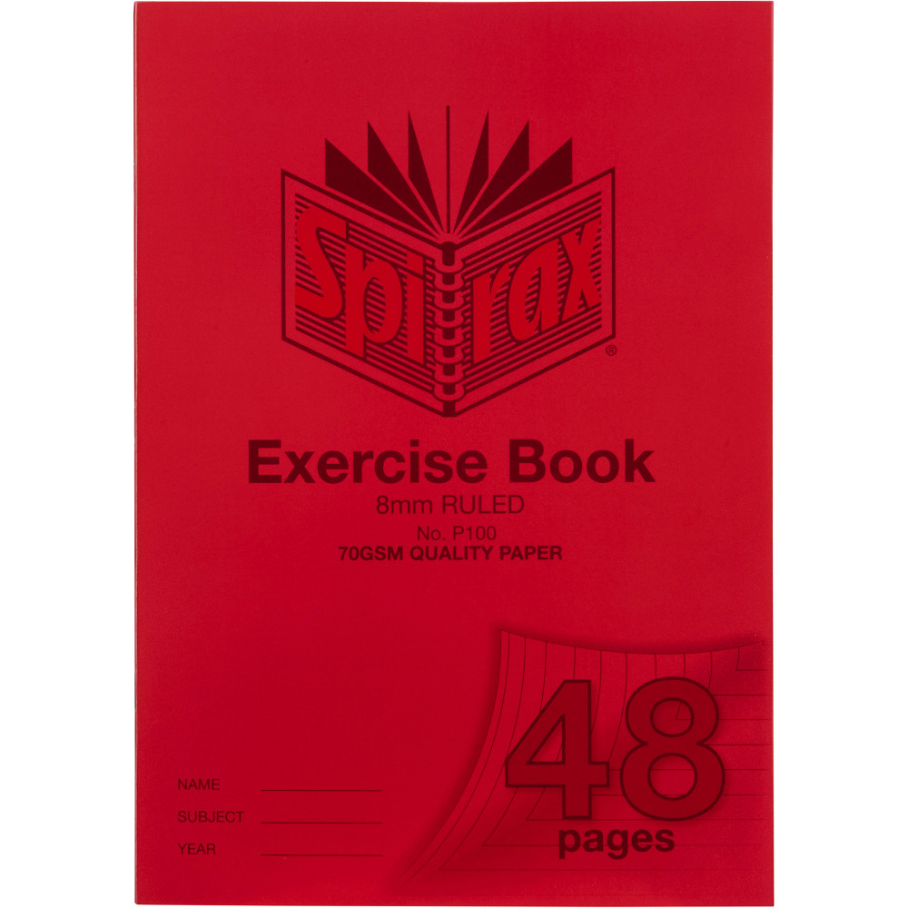 Spirax Exercise Book P100 A4 48 Page 8mm Ruled