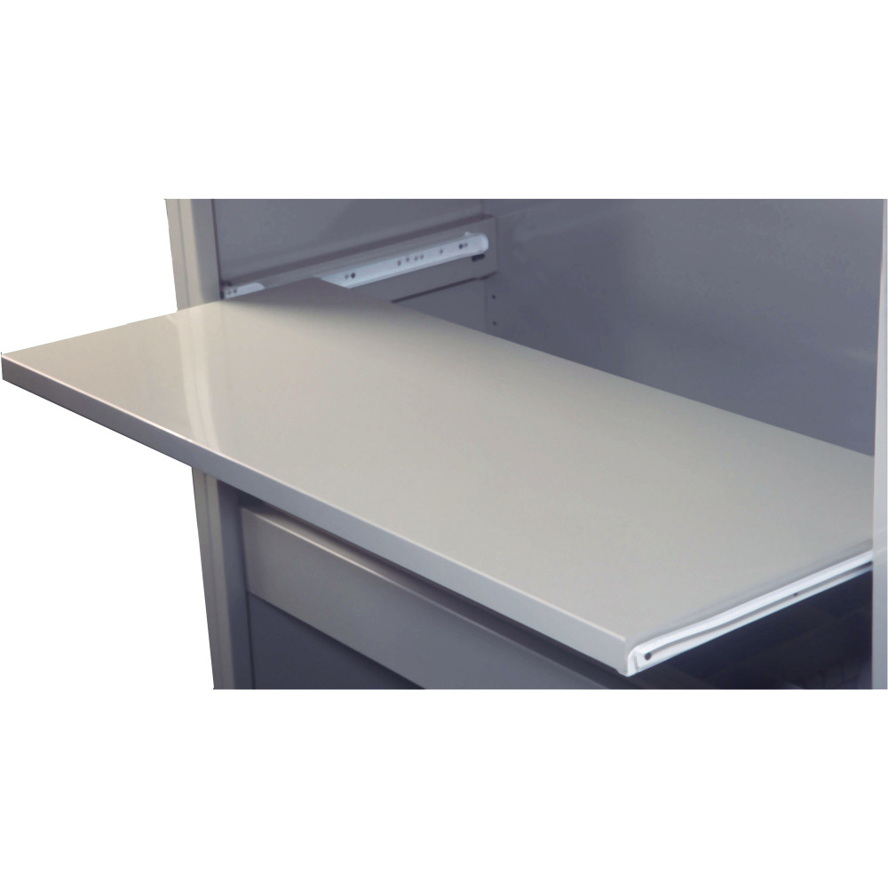 Steelco Tambour Door Pull Out Reference Shelf Suits 1200W Unit Satin Silver