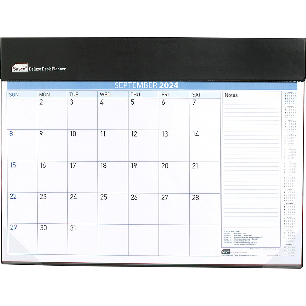 Sasco Deluxe Planner 518X387mm Year to View