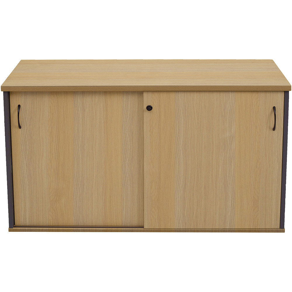 Rapidline Credenza Sliding Doors 730Hx1800Wx450mmD Natural Oak and Ironstone