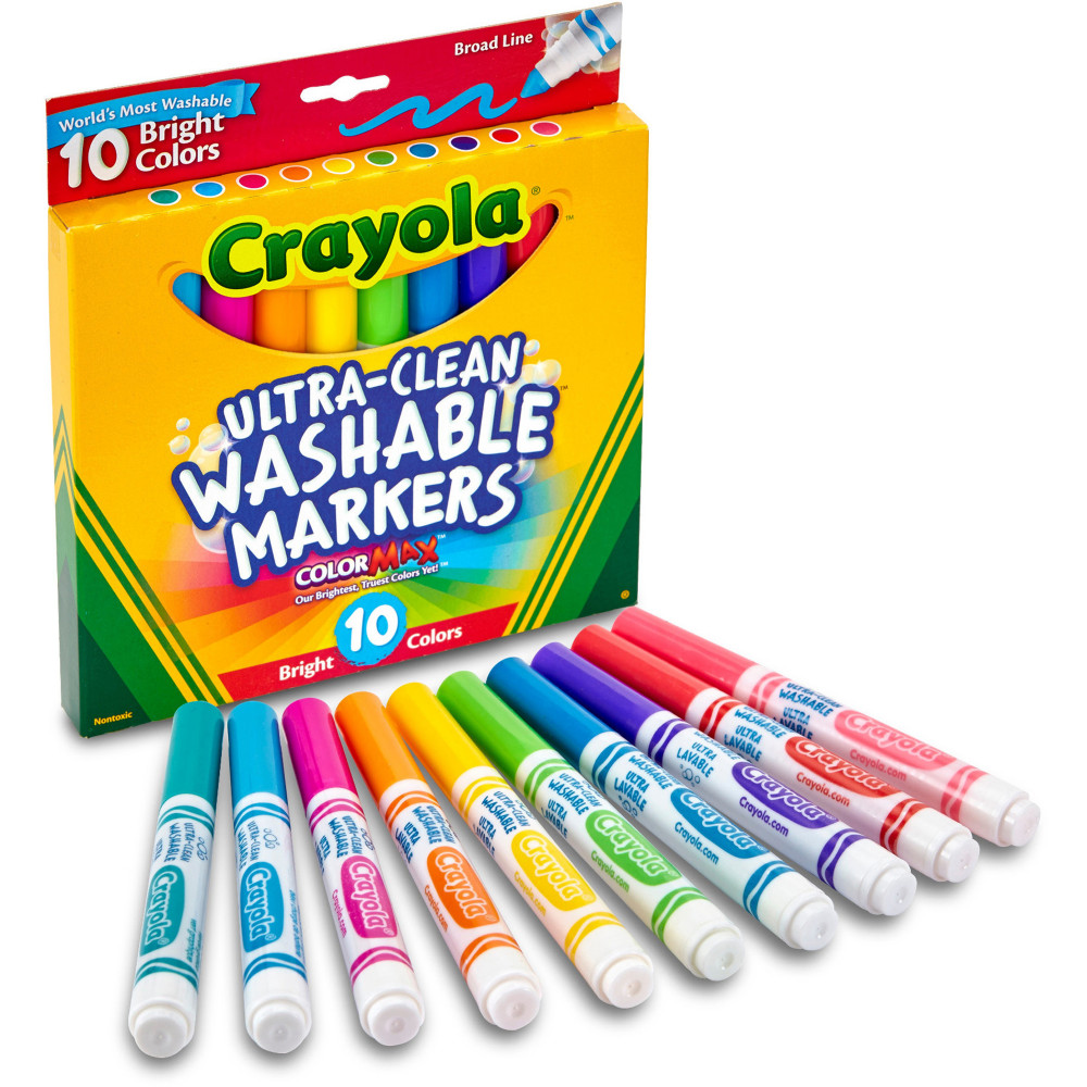 CRAYOLA WASHABLE BROAD MARKER 10 Asst Bright Colors