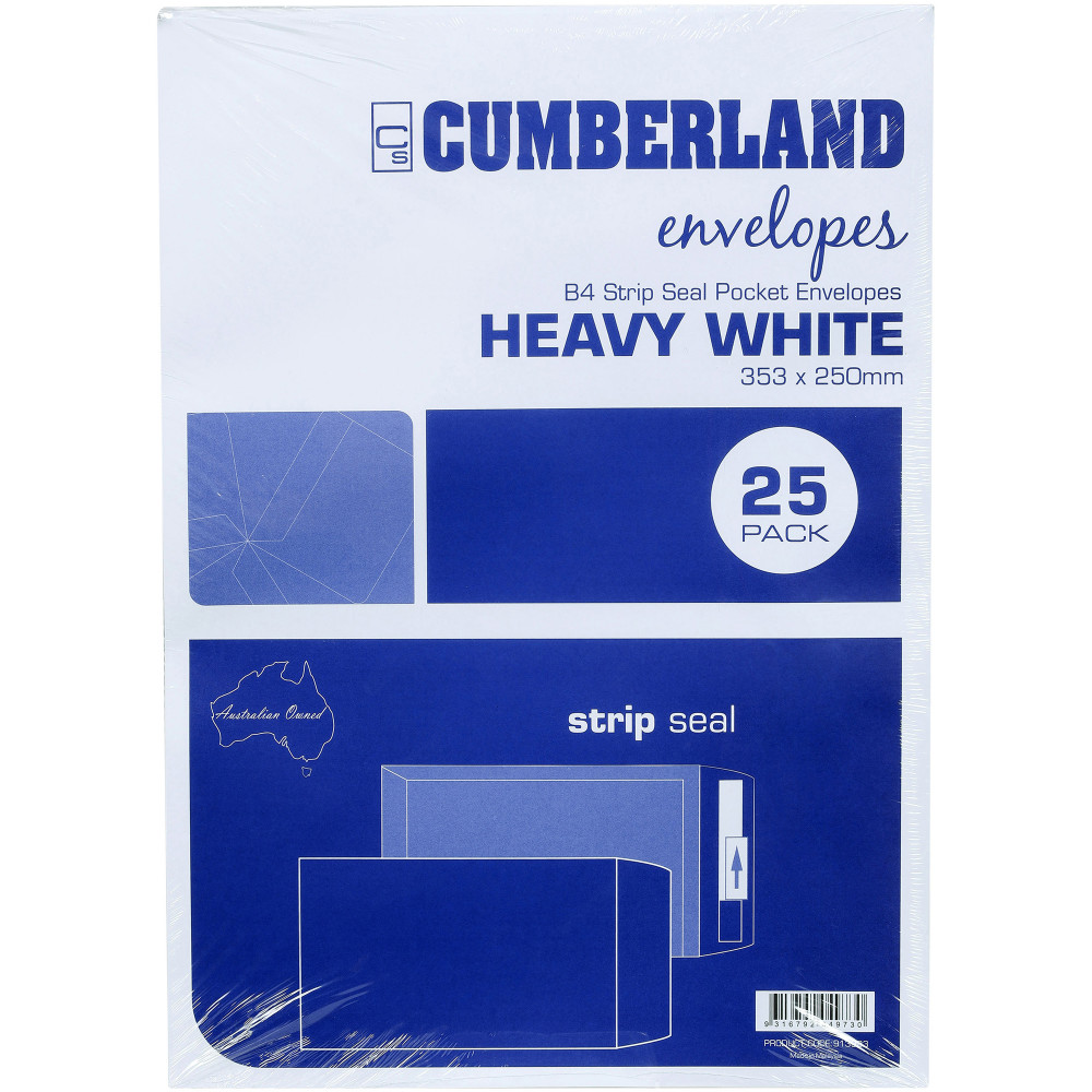CUMBERLAND RETAIL ENVELOPE B4 Strip Seal White 100g